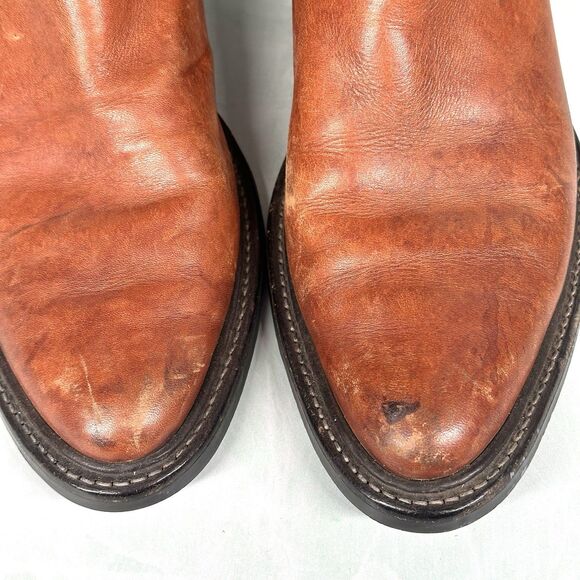 Justin Western Cowboy Boots - Men's Size 8 D BROWN Style 2610 Leather - Picture 5 of 16